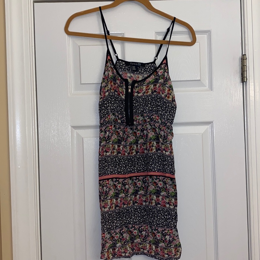 Fun colorful zip up forever 21 mini dress